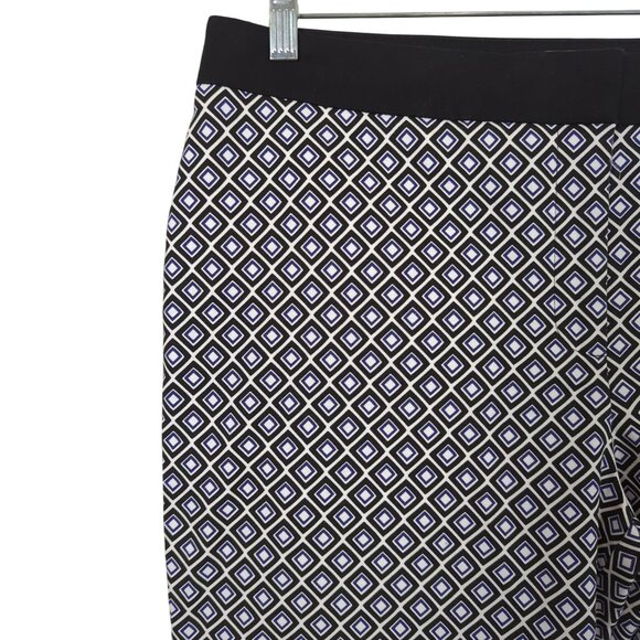 So Slimming By Chico's black, blue and white Women's ankle pants sz 2.5 sz 14 - Picture 3 of 16